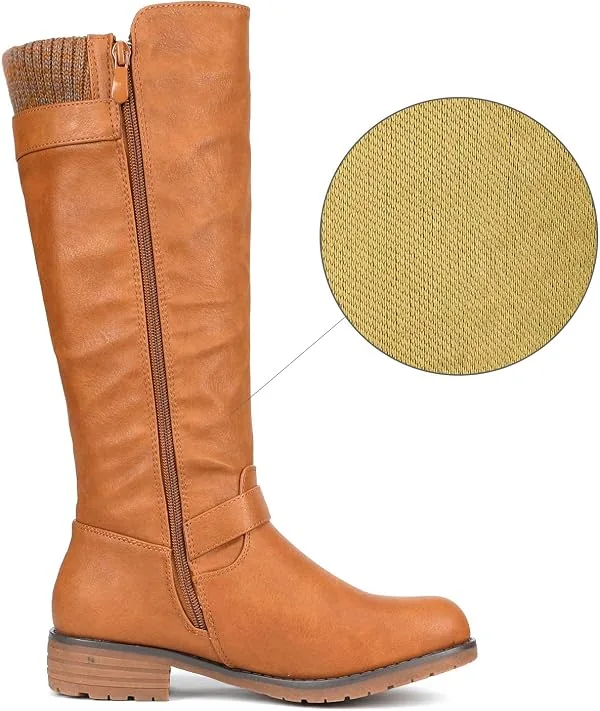 DREAM PAIRS Women's Riding Side Zipper Knee-High Boots, inner side with zipper
