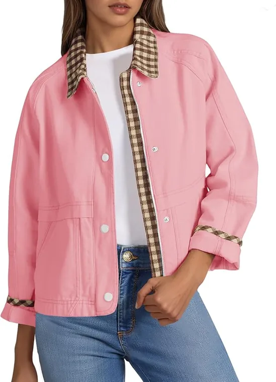 Tankaneo Women's Cropped Barn Jacket, front view